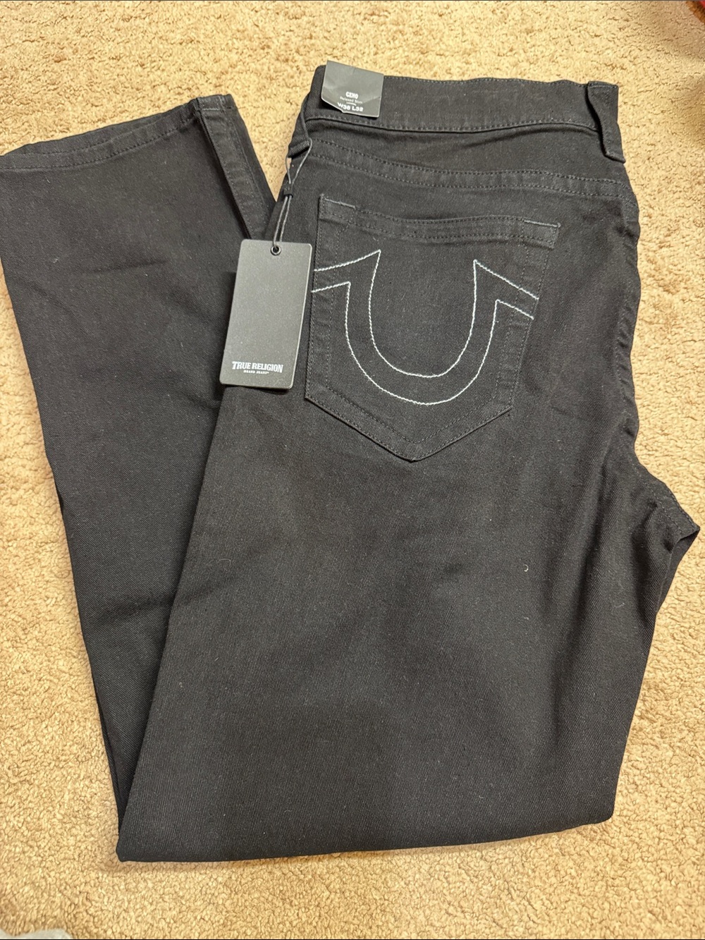 True Religion Men’s Black Slim Straight Jeans